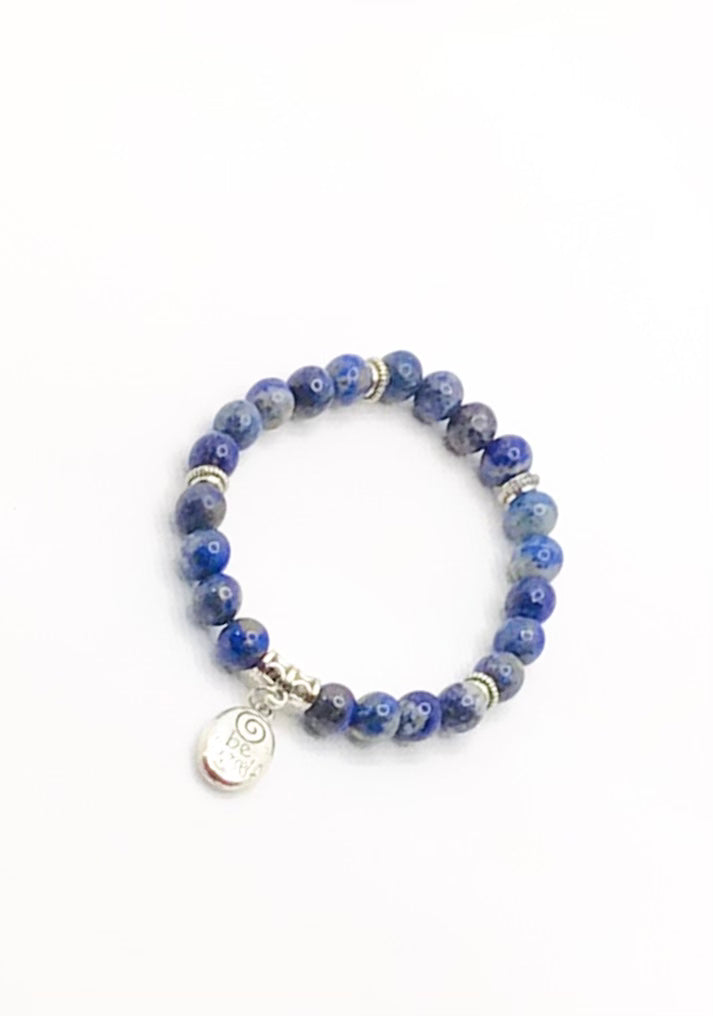 Lapis Lazuli Natural Gemstone with “Be You” Charm Bracelet