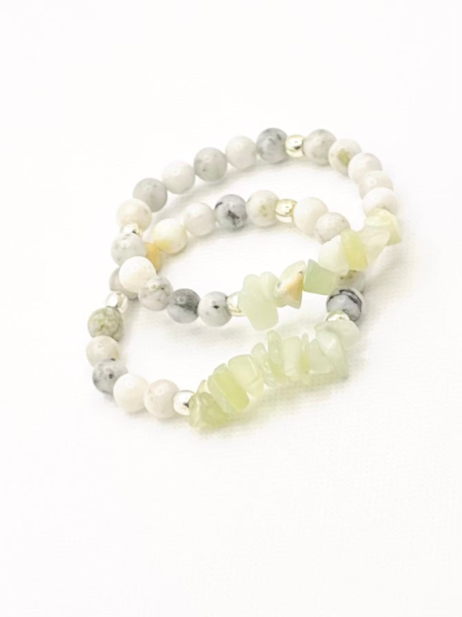Jade (Mountain) with Chipped Natural Gemstone Bracelet
