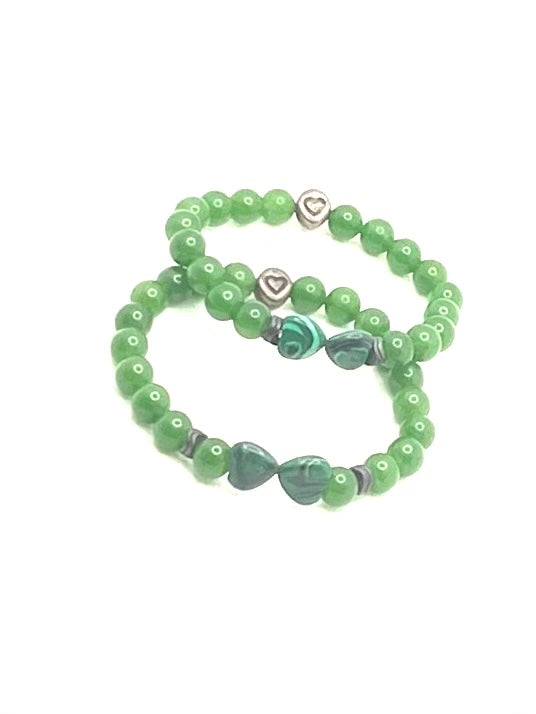 Jade Heart Natural Gemstone Bracelet