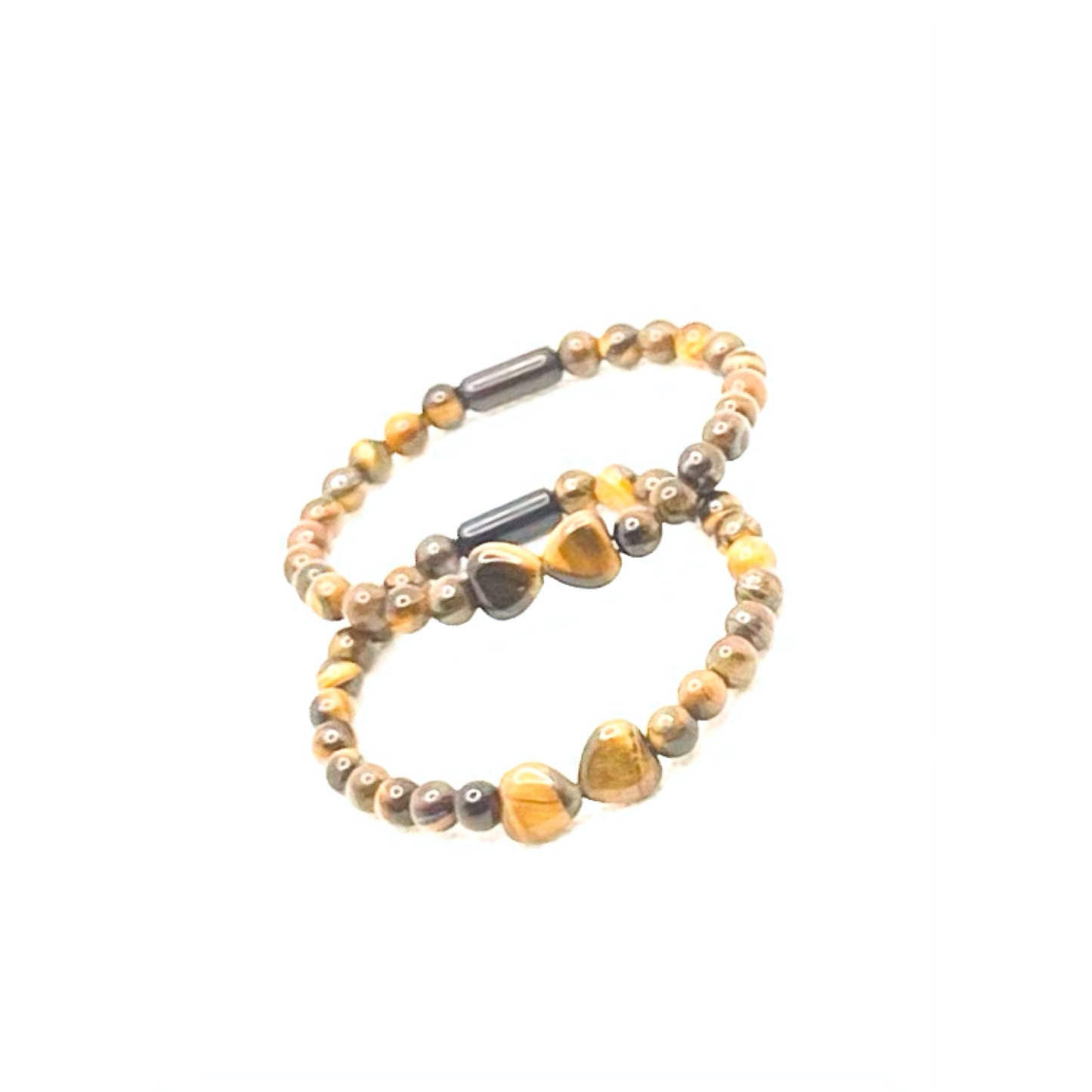 Tigers Eye Natural Heart Gemstone Bracelet