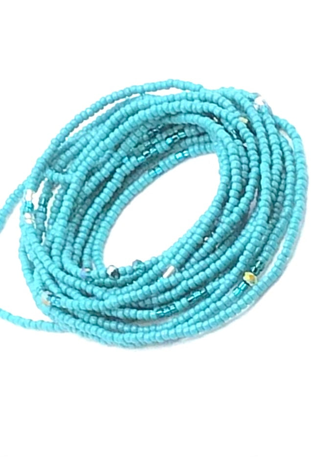 Turquoise Shimmer Jewels Waist Bead